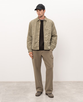 C.P. Company Khaki jumper with logo patch MKN101A006608A