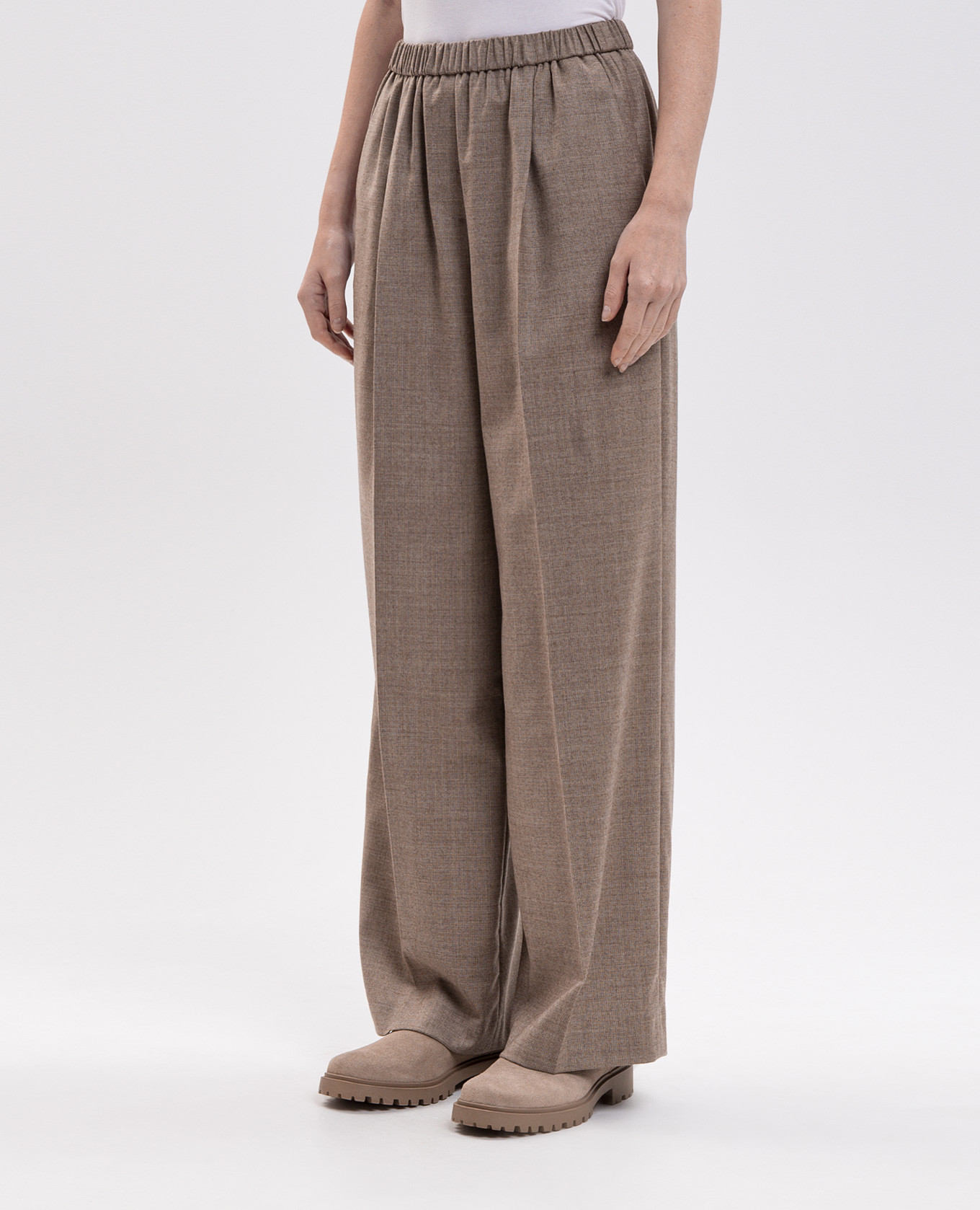 Beige wool pants Peserico 3