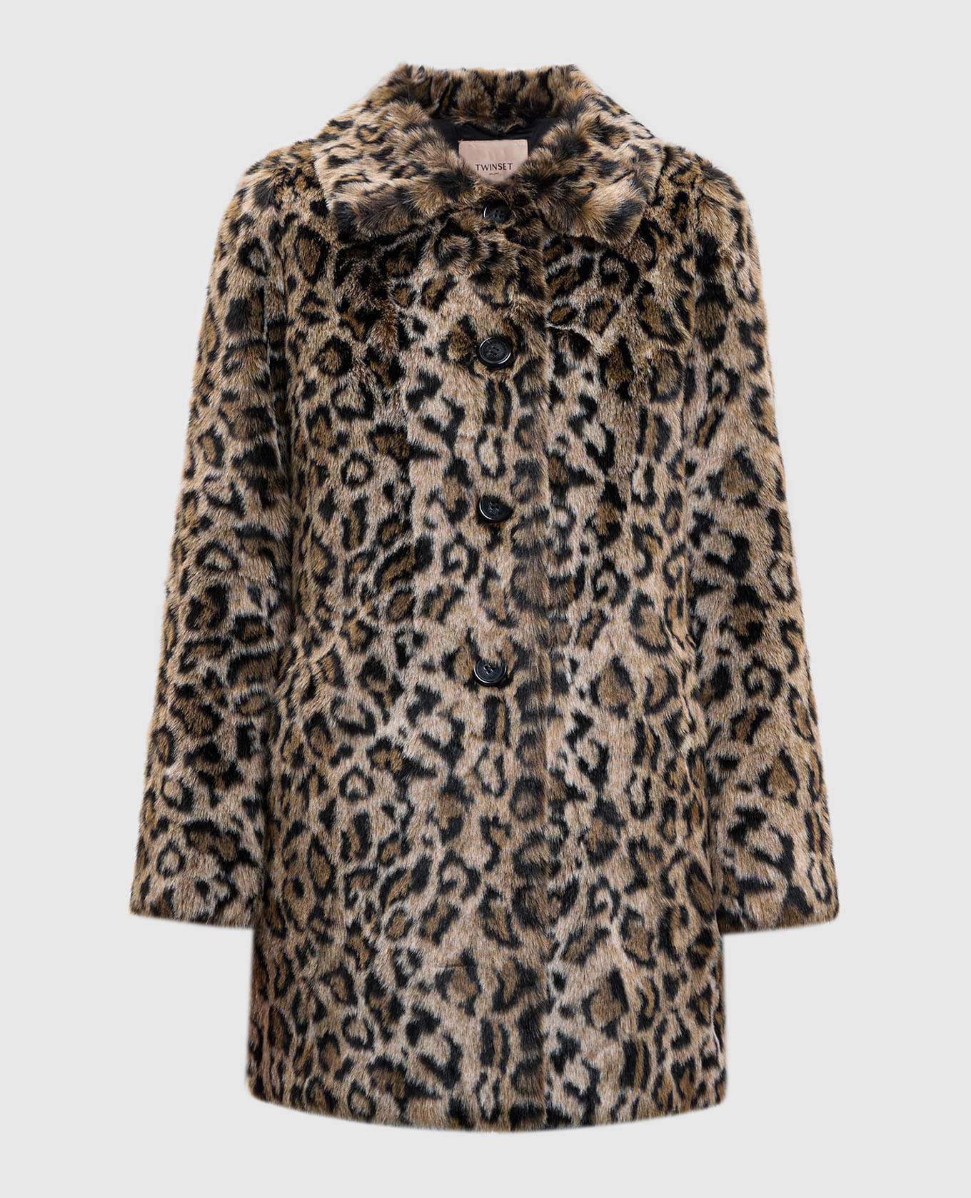 

Brown coat with animal print Twinset