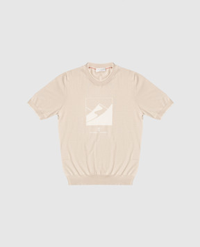 Brunello Cucinelli Children's beige T-shirt with print B29M84800C
