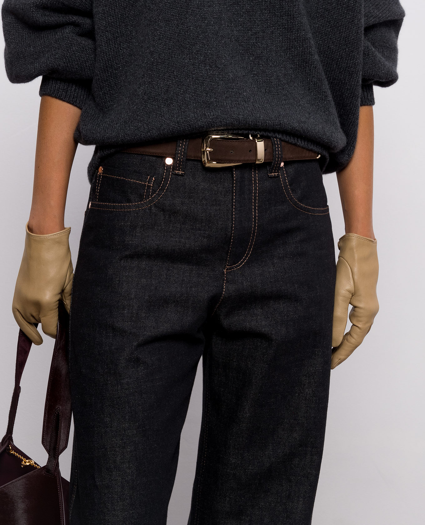 Benny brown suede belt Khaite 2