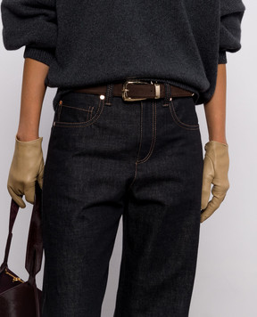 Khaite Benny brown suede belt 10013726