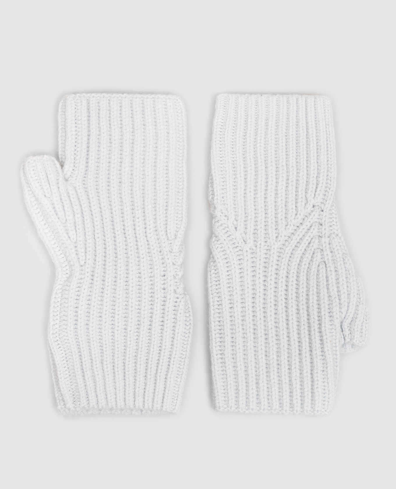 Blue cashmere mittens