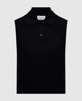 Saint Laurent Black top with polo collar 862601Y37ZE