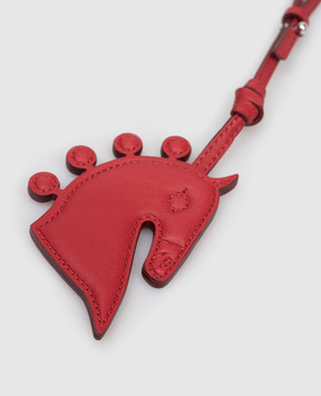 Max Mara Red leather key chain MXALACCA in the shape of a horse MXALACCA