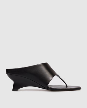 Khaite Marlow black leather mules F31081027