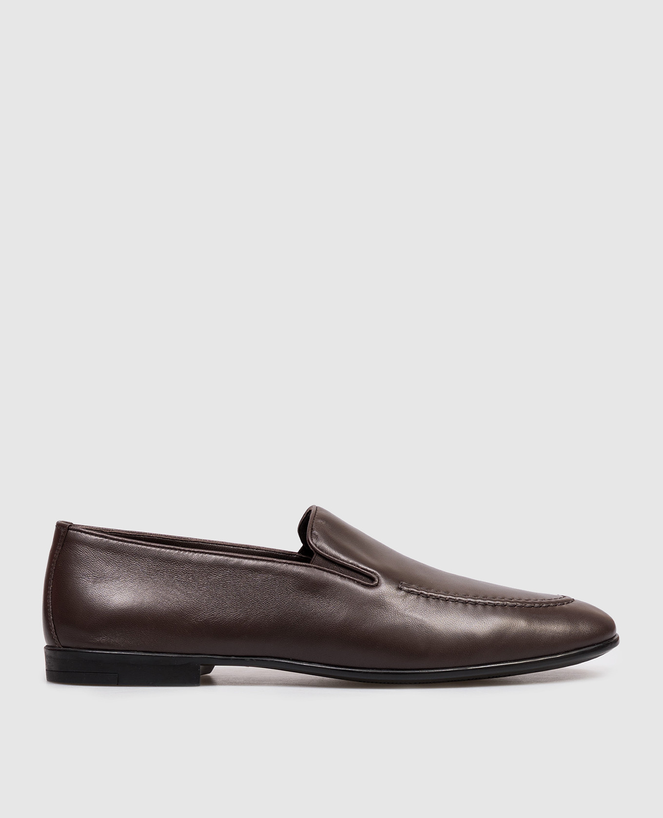 Brown leather loafers