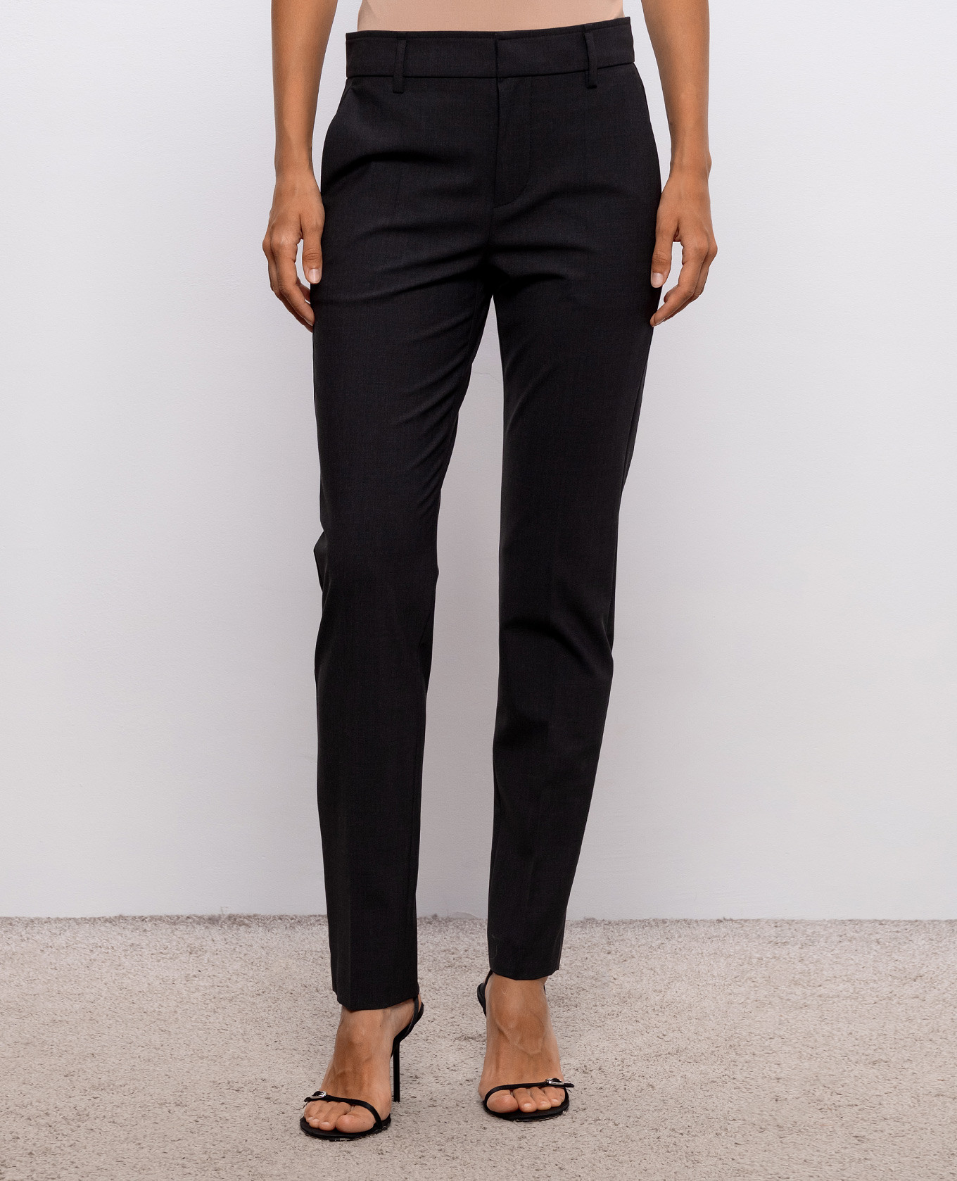 Gray wool pants with a monil chain Brunello Cucinelli 3