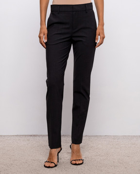 Brunello Cucinelli Gray wool pants with a monil chain M0W07P8584