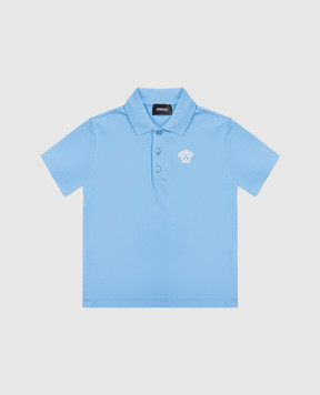 Versace Children's blue polo shirt with embroidered emblem 10182801A16944