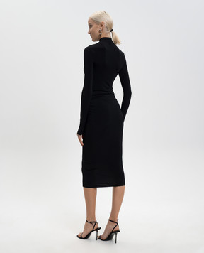 Off-White Black midi dress with logo OWDB55EF25JER001