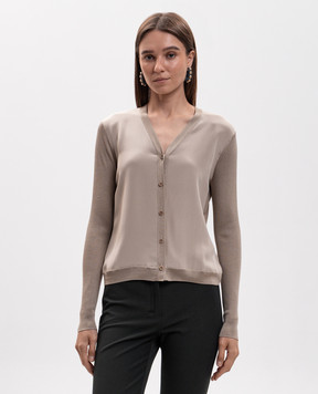 Max Mara NINFEE beige silk and cashmere cardigan MXMNINFEE