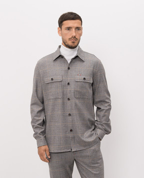ISAIA Gray wool check shirt OSH00999628