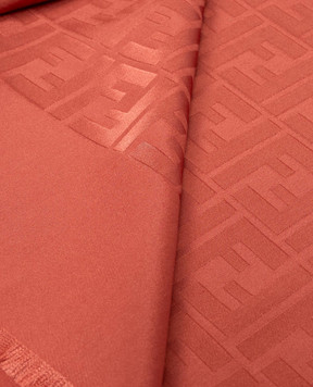 Fendi Terracotta silk scarf with woven pattern FXT185ANBE