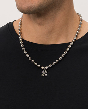 Off-White Silver necklace with pendant OMOB15UC99MET001