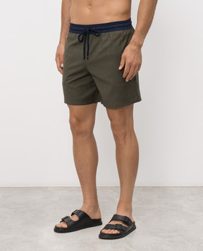 Vilebrequin Super 120's Khaki Merino Wool Swim Shorts MGUU3L49