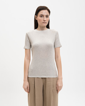 Loulou de Saison AVALYN grey melange ribbed t-shirt AVALYNLDS