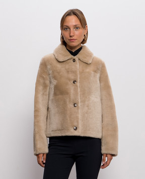 Yves Salomon Beige sheepskin coat 22WYV64355MESI