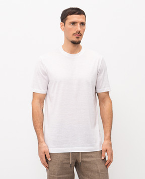 CAPOBIANCO White linen t-shirt 20M660PR00