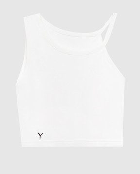Y`S Yamamoto White top with monogram embroidery YKT01060