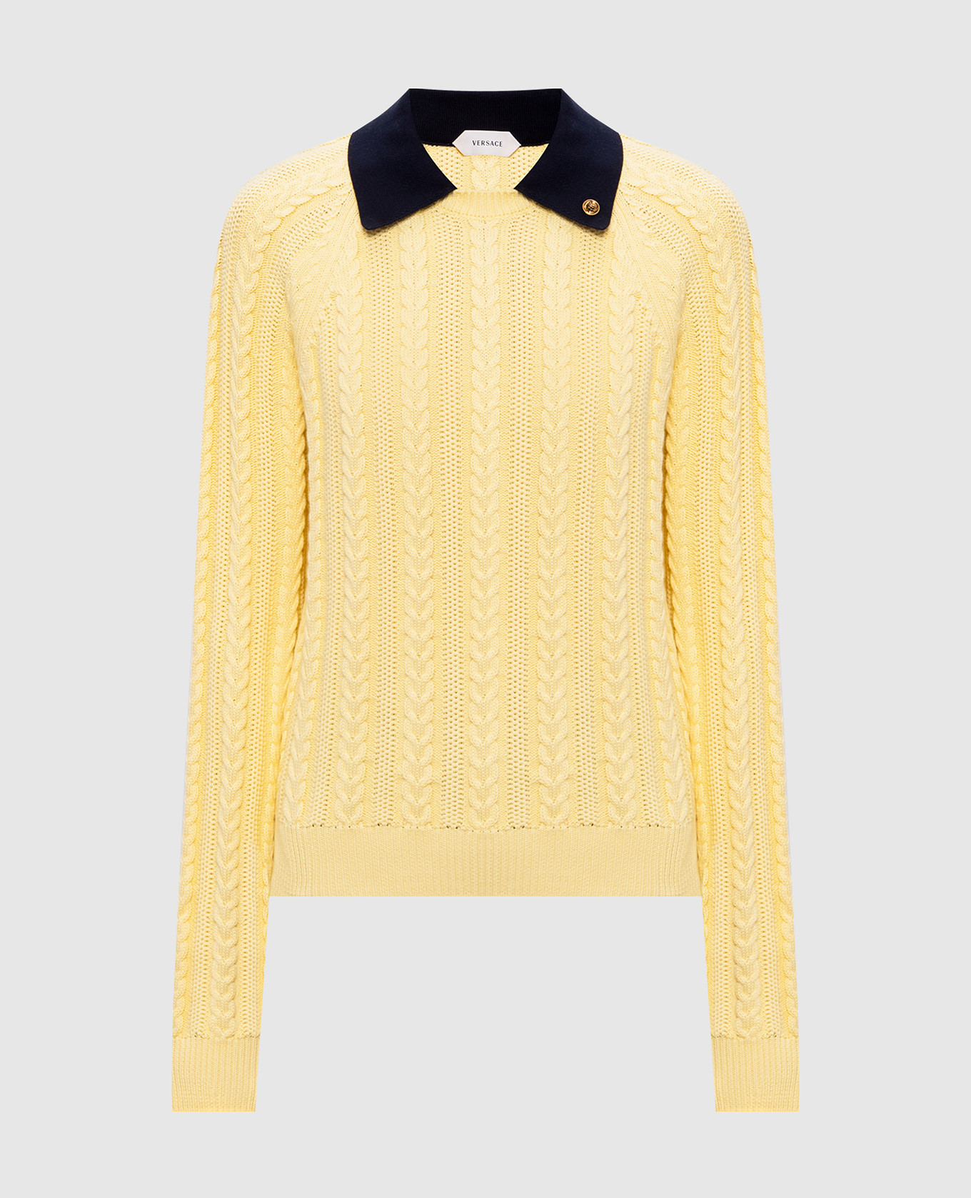Yellow sweater with polo collar Versace