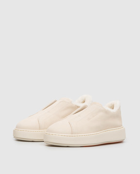 Santoni Ivory nubuck sneakers WBCD61323FONPEYU
