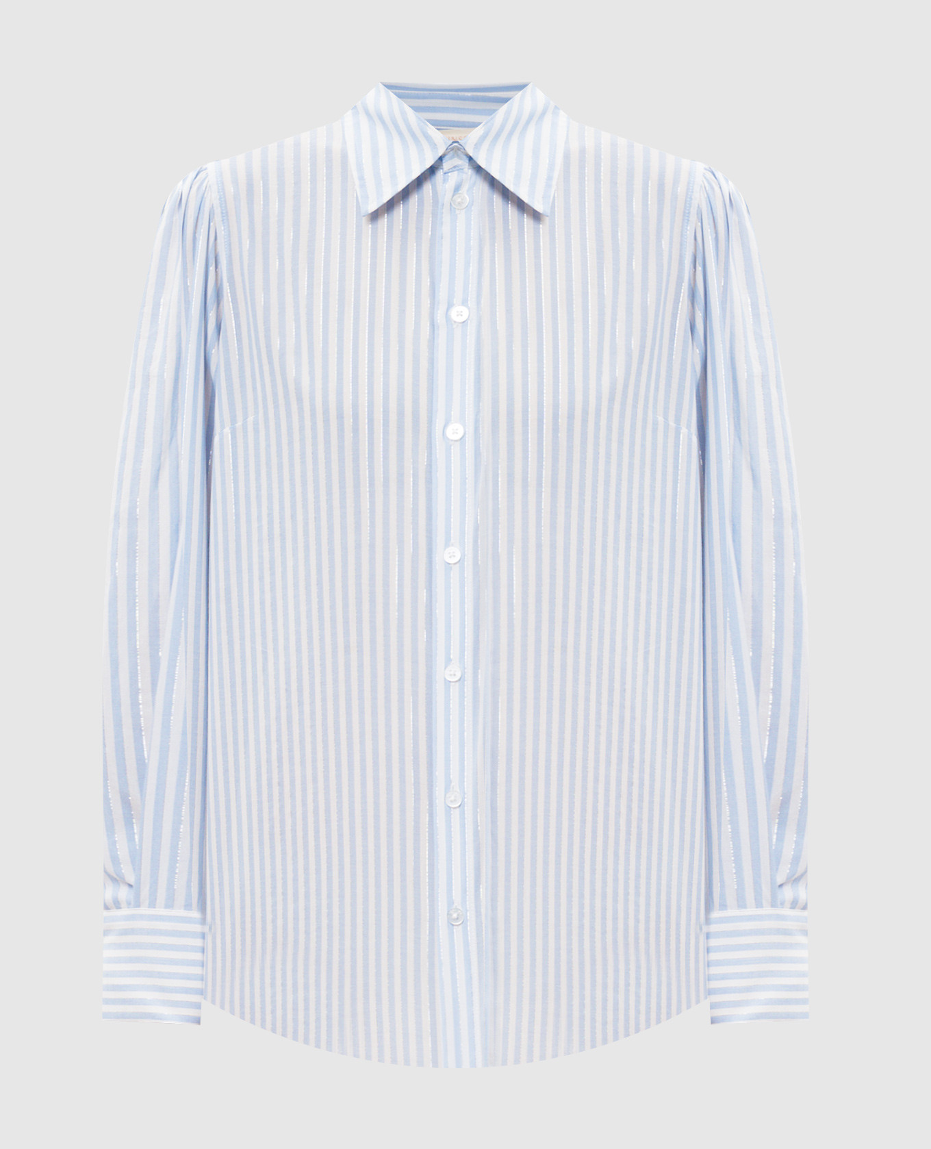 Blue striped shirt with lurex