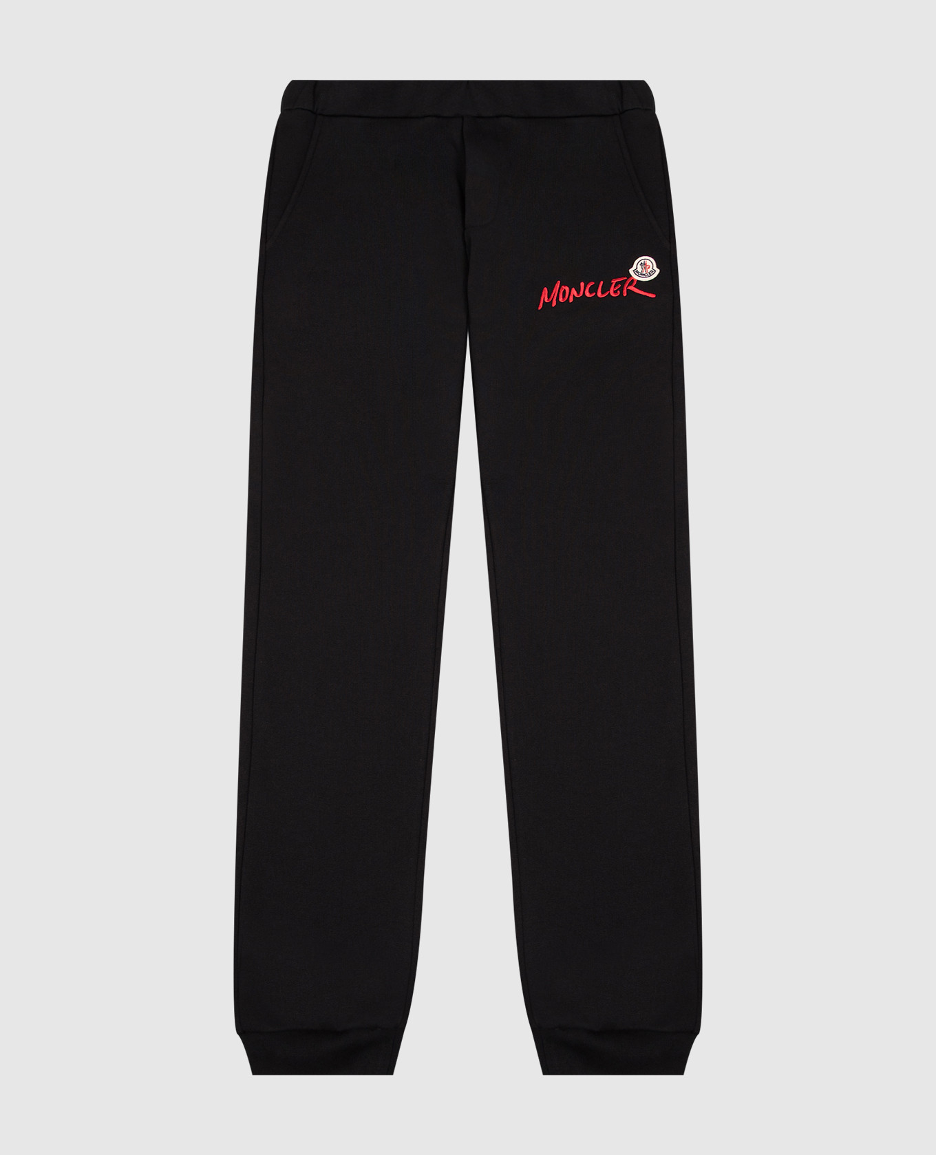 Children's black insulated joggers with logo embroidery Moncler ENFANT