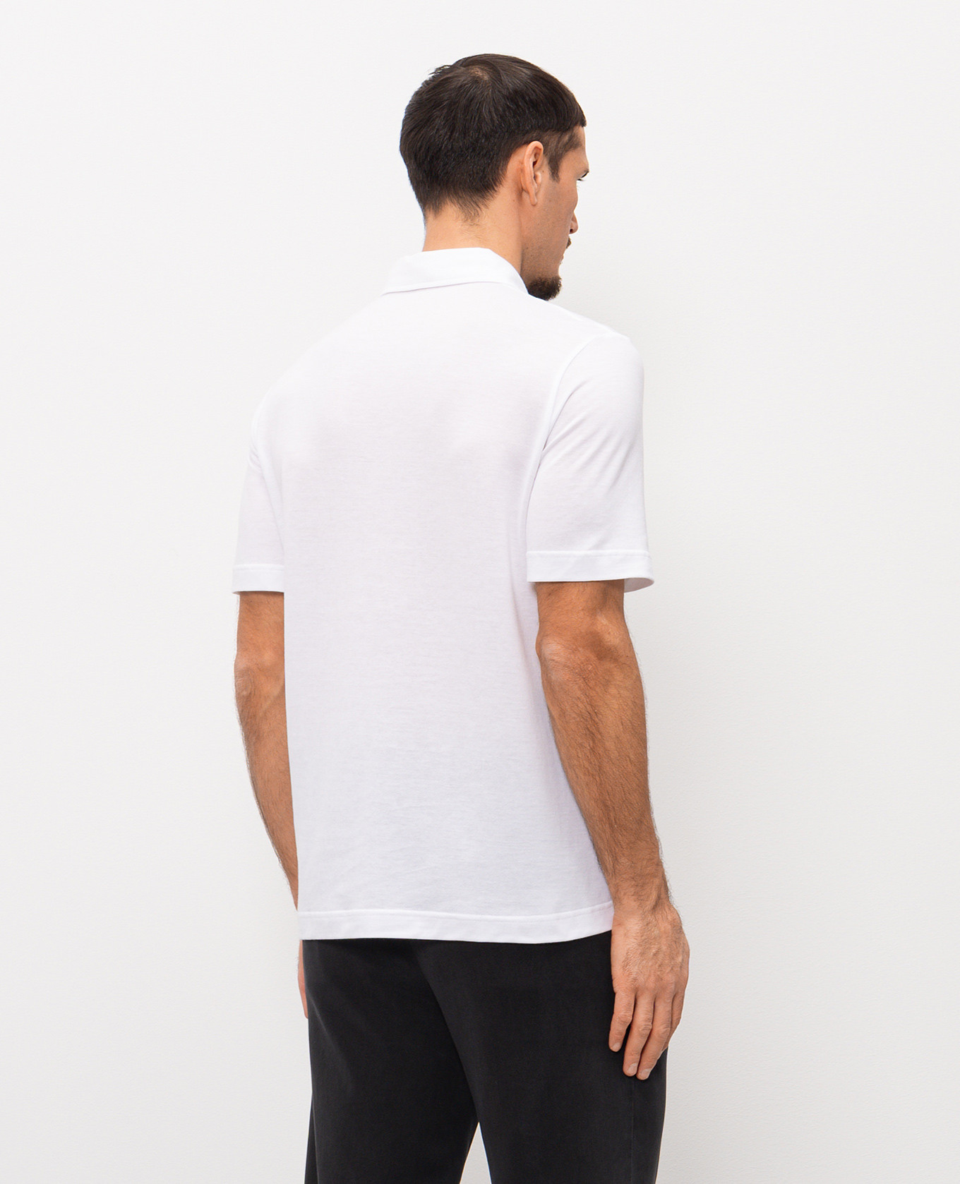 White polo shirt with logo patch CAPOBIANCO 4