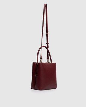Twinset Burgundy bucket bag with textured logo 262TB7035