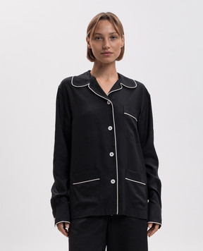 Toteme Black silk blouse in shirt style 263WRT0793FB0693