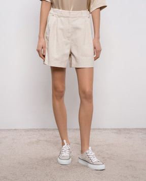 Brunello Cucinelli Ivory linen shorts ML996P5761