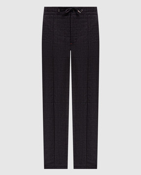 ISAIA Brown checked wool trousers PNC05321156