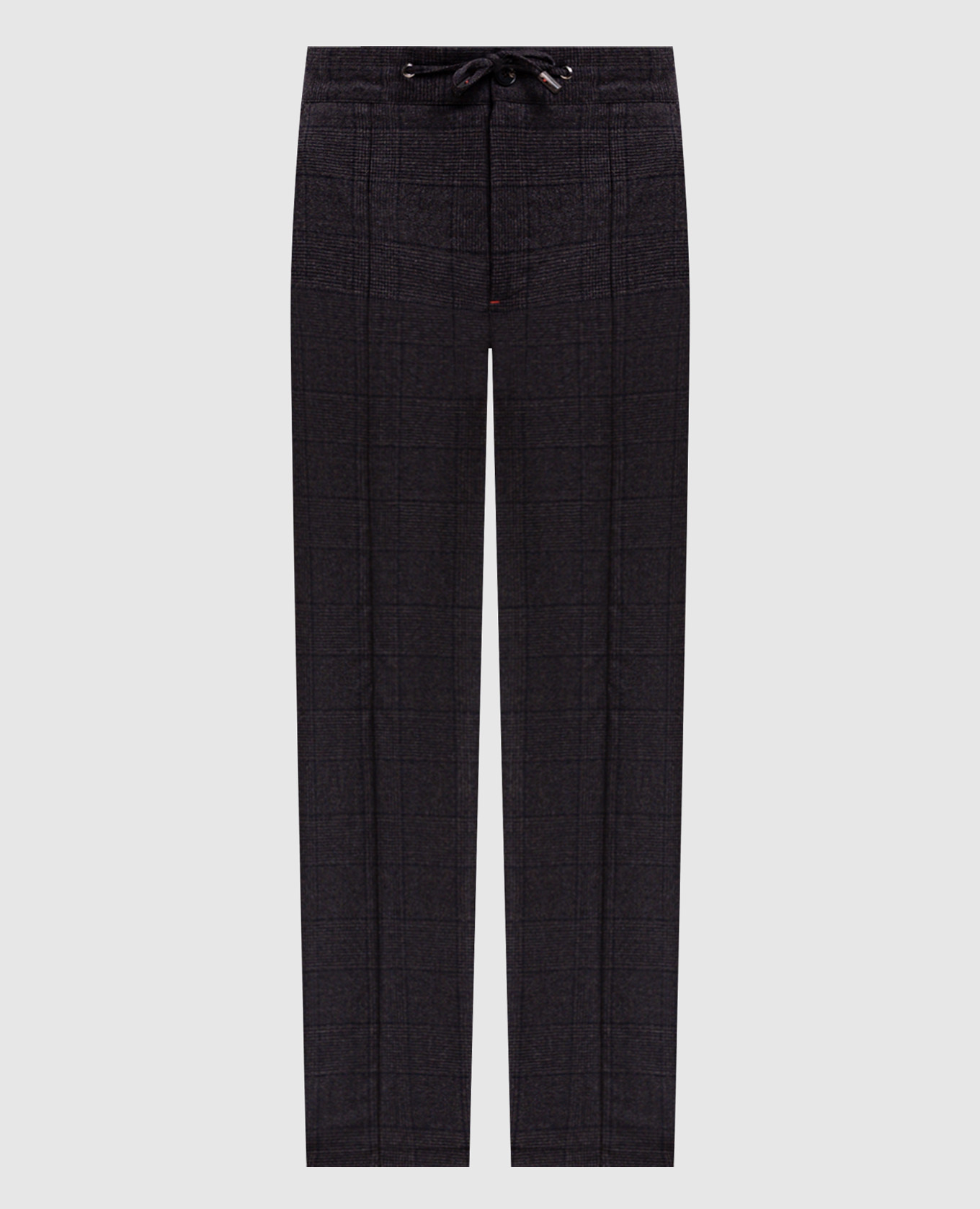 Brown checked wool trousers