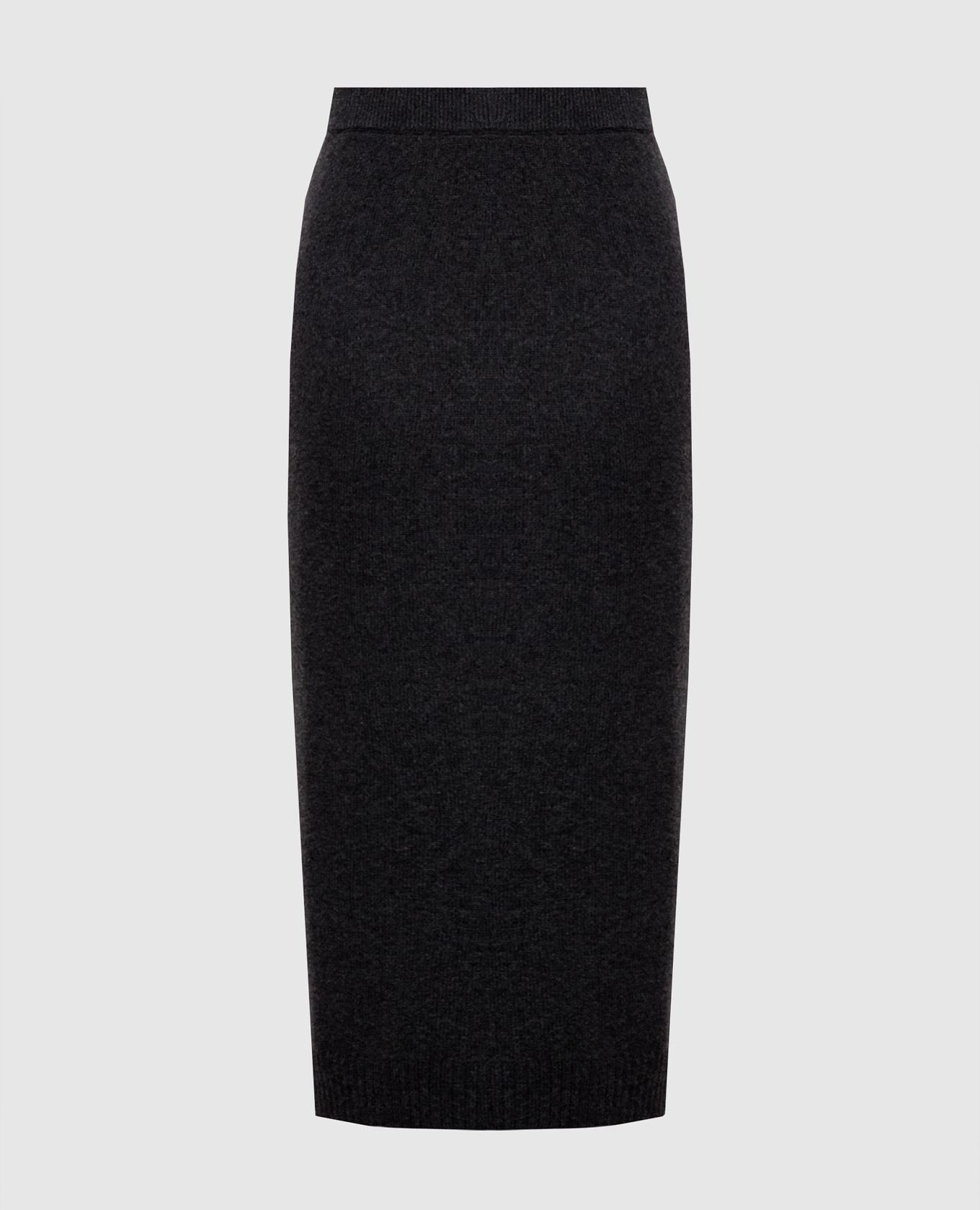 Gray wool, silk and cashmere skirt