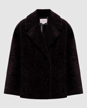 Babe Pay Pls Brown sheepskin coat with turn-down collar 2310PRADO