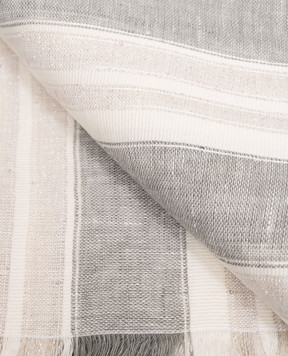 Peserico Gray striped linen scarf S31546C0CC827