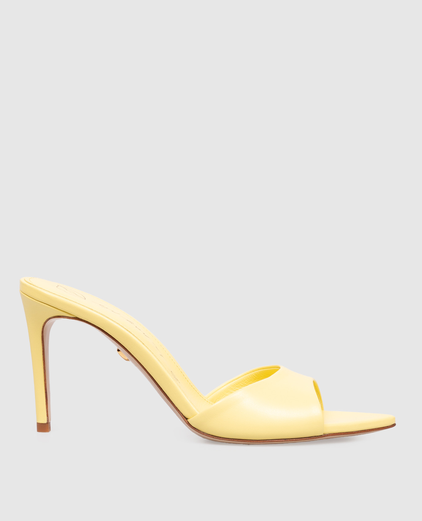 Yellow leather mules