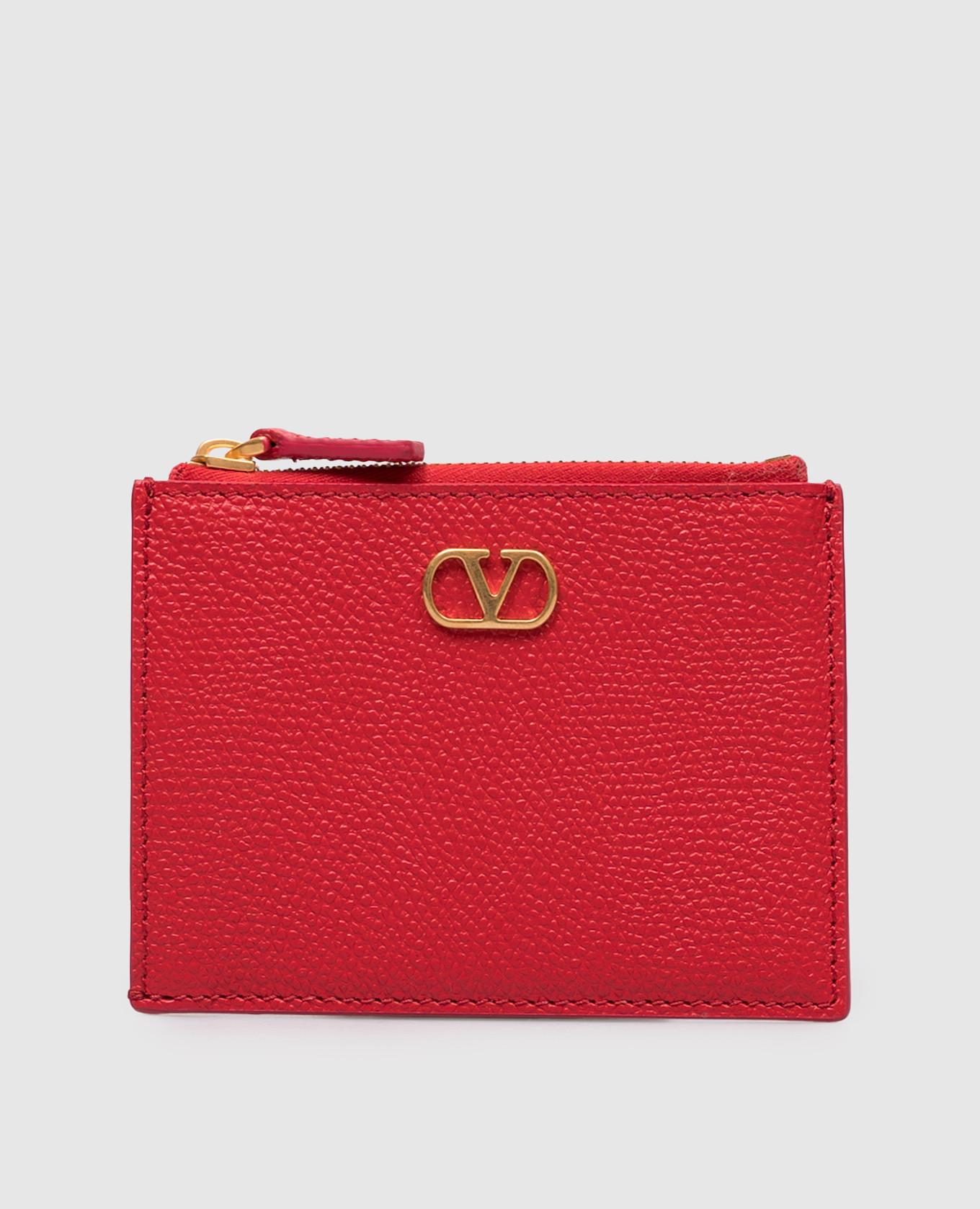 

Red leather cardholder VLogo Valentino