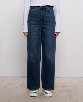Toteme Blue jeans with logo patch 242WRB2426FB004530