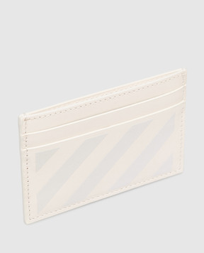Off-White Beige leather cardholder Diag OWND04DS26LEA001