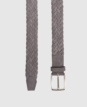 ISAIA Grey suede braided belt FB0047PLF40