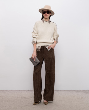 Brunello Cucinelli Beige sweater with sequins MDV745800P