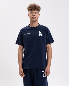 Sporty & Rich Blue Dodgers Serif Print T-Shirt TO119714669BL106