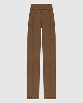 Gabriela Hearst Cecilia brown wool and silk trousers 4262036W180