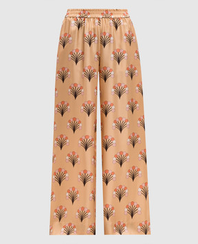 La DoubleJ Yellow printed silk pants TRO0003SIL001FLO05