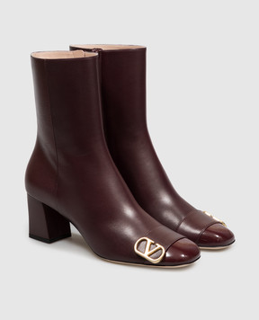 Valentino VLogo burgundy leather ankle boots 9W2S0PT5KLD