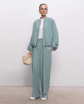 Fabiana Filippi Turquoise bomber jacket GCD216F167D870