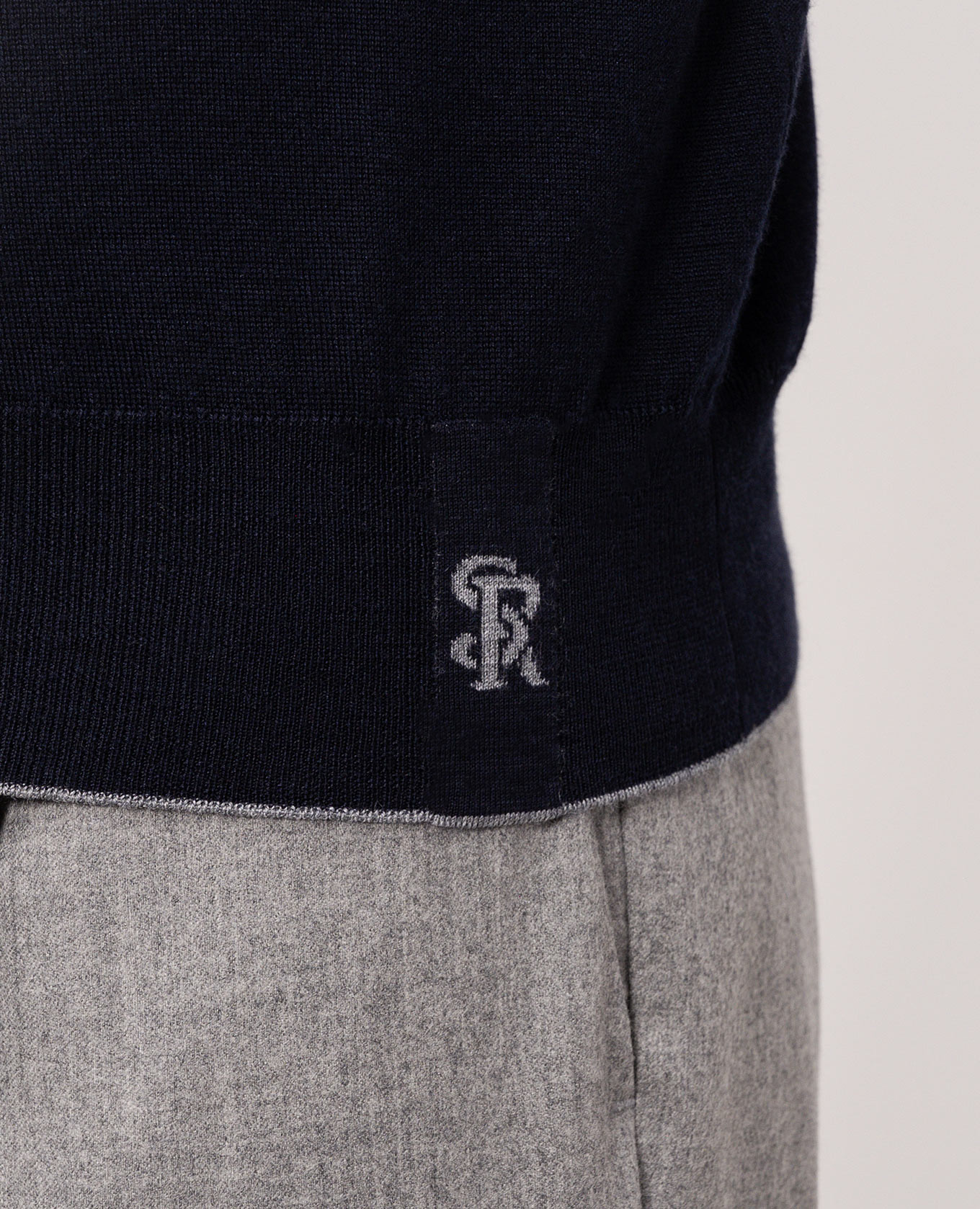 Blue wool, silk and cashmere jumper with logo monogram Stefano Ricci 5