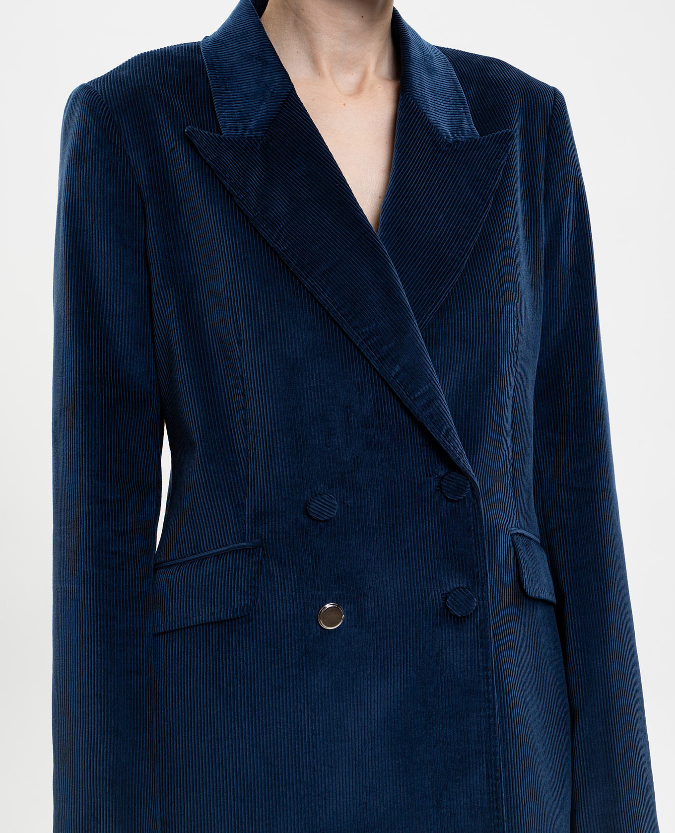 

Angela blue double-breasted corduroy jacket Gabriela Hearst